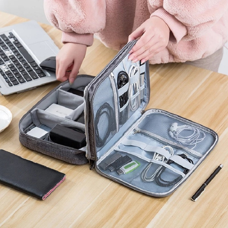 Electronics Organizer Bag - Waterproof Travel Cable Storage.
