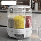 360° Rotating Rice Storage Container - Sealed Grain Dispenser.