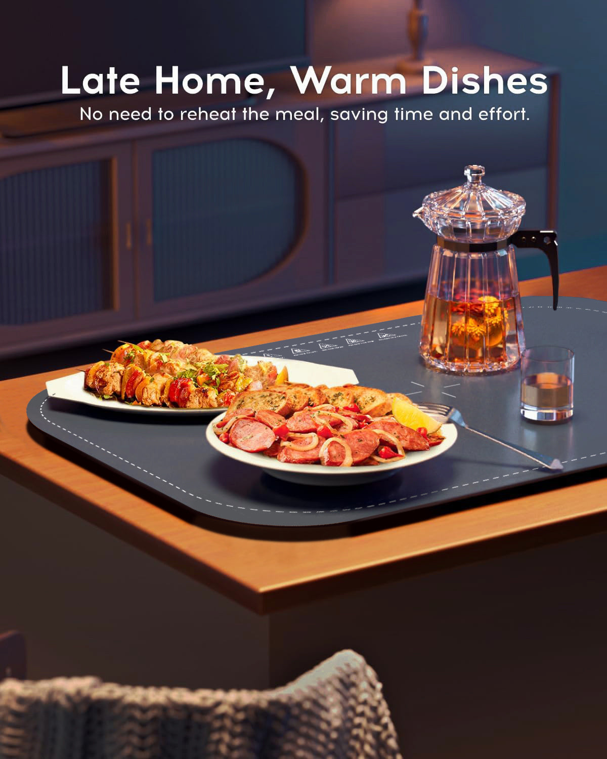 Electric Food Warming Mat - 3 Temperature Settings.