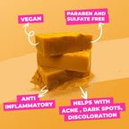 Turmeric Kojic Acid Soap - Natural Handmade Skin Brightening Bar.