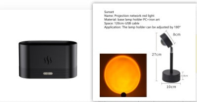 Flame Aroma Diffuser - Ultrasonic Humidifier with LED Light.