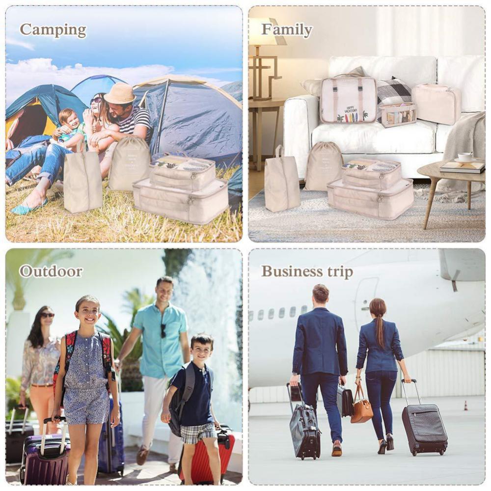 Travel Packing Cubes Set - Luggage Organizer Bags.