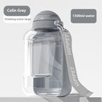 2-in-1 Pet Water Bottle - Portable Dog Cat Travel Dispenser.