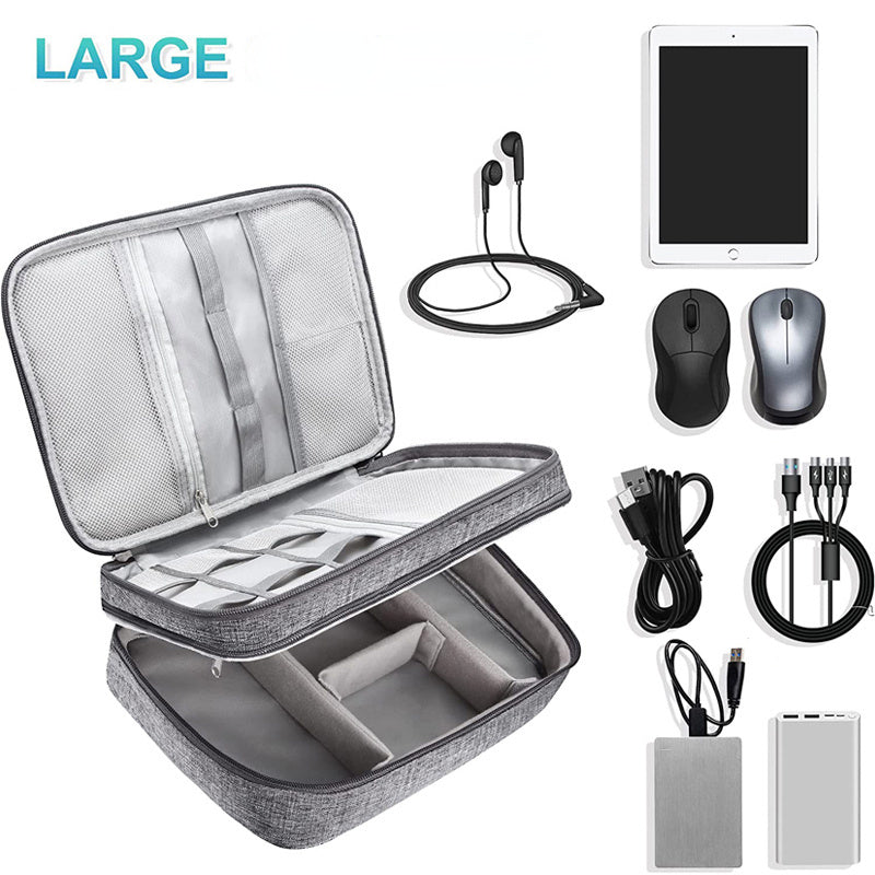 Electronics Organizer Bag - Waterproof Travel Cable Storage.