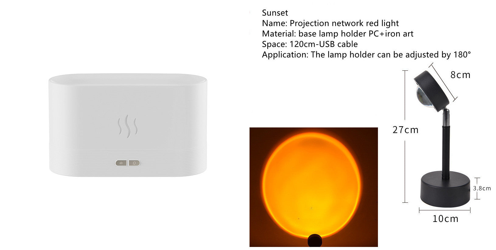 Flame Aroma Diffuser - Ultrasonic Humidifier with LED Light.