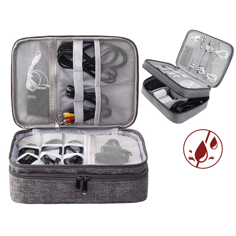 Electronics Organizer Bag - Waterproof Travel Cable Storage.