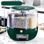 360° Rotating Rice Storage Container - Sealed Grain Dispenser.