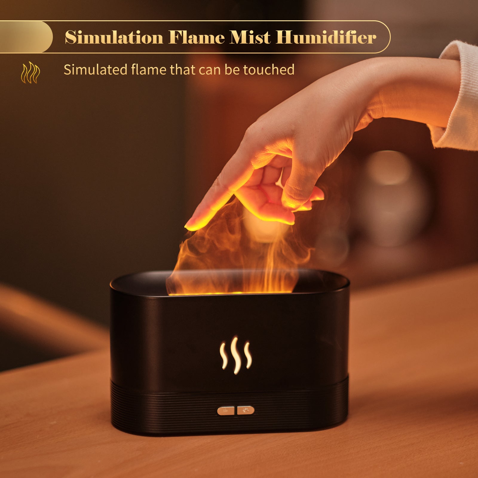 Flame Aroma Diffuser - Ultrasonic Humidifier with LED Light.