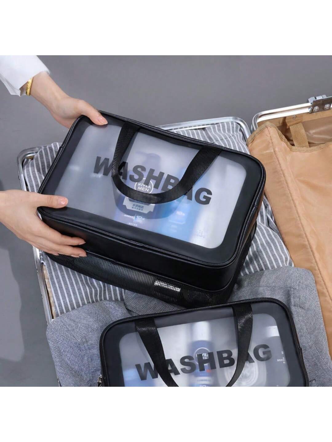 Waterproof Travel Toiletry Bag - Dry Wet Separation Organizer.
