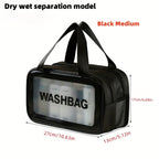 Waterproof Travel Toiletry Bag - Dry Wet Separation Organizer.