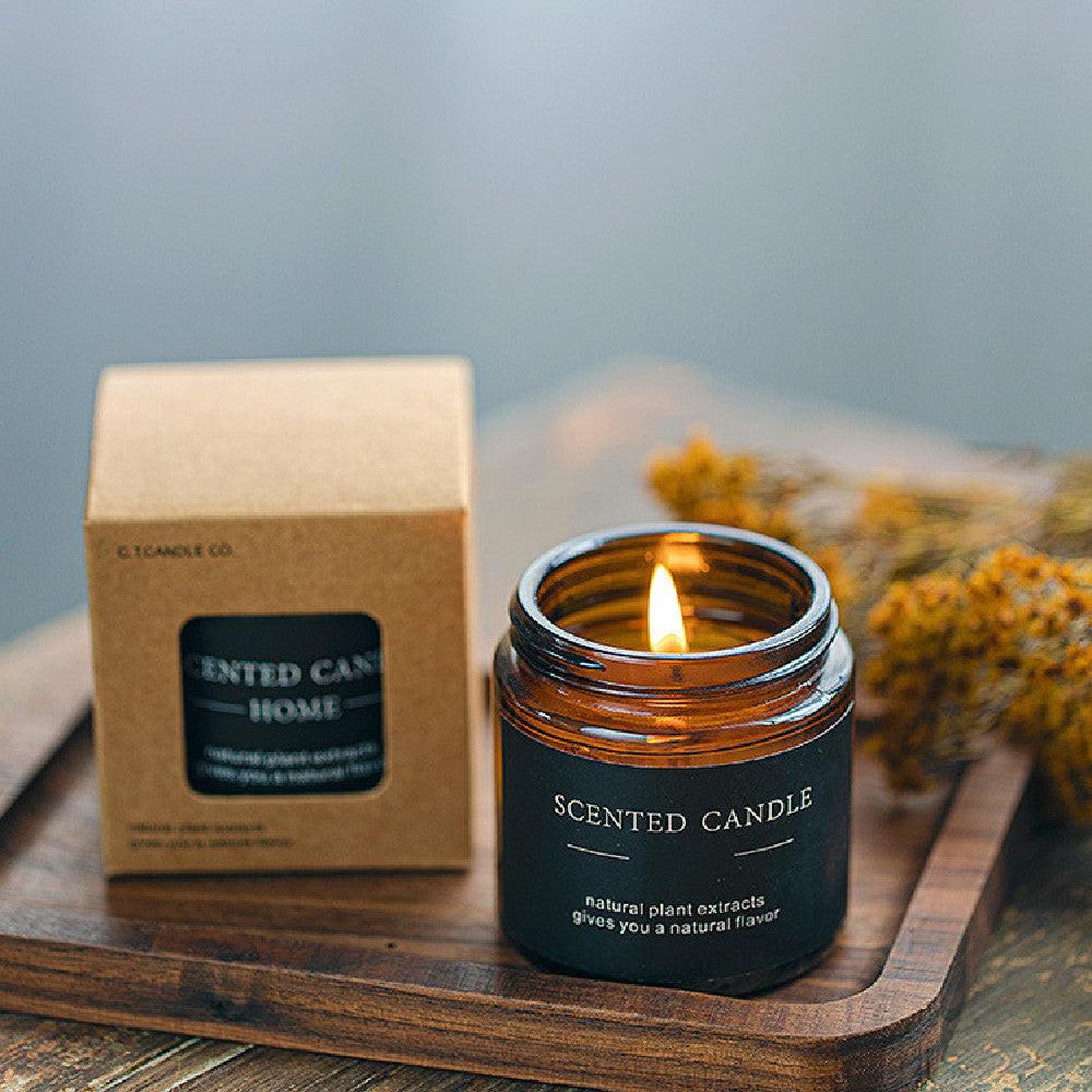Vintage Botanical Soy Wax Candle - Handcrafted Natural Home Fragrance.