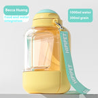 2-in-1 Pet Water Bottle - Portable Dog Cat Travel Dispenser.